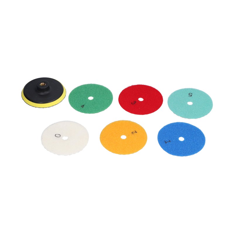 6Pcs Dry Diamond Polishing Pads 1Pc Backer Polish Kit for