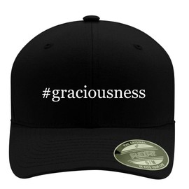 #Graciousness - Hashtag Men's Flexfit Baseball Hat Cap, Black, Small/Medium