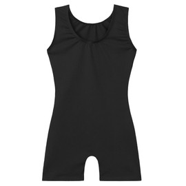 Nokecina Leotard for Girls Gymnastics Size 6-7 Years Old Black Sleeveless One Piece Unitard