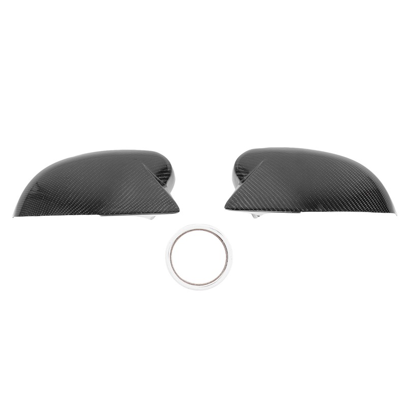 1 Pair Carbon Fiber Ox Horn Rearview Side Glass Mirror