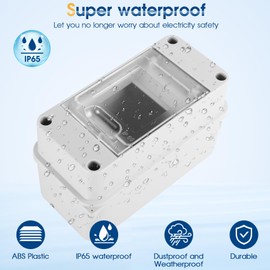 XINYIELE Waterproof Distribution Protection Box, ABS Plastic Breaker Electrical Box and Transparent Cover IP65, for Indoor Outdoor Wall Circuit Breaker (HT-3WAY)