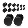 Stainless Steel Black Stud Earrings for Men Women, 3mm-8mm Available