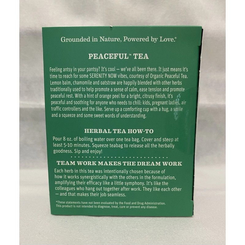 Earth Mama Organic Peaceful Tea 16 Count Chamomile Caffeine Free