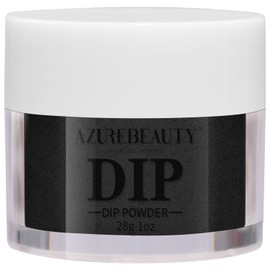 Dip Powder Black Color, AZUREBEAUTY Nail Dipping Powder French Nail Art Starter Manicure Salon DIY at Home, Odor-Free and Long-Lasting, No Needed Nail Lamp Curing, 1 Oz