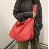 Canvas Messenger Bag Large Crossbody Bag Handbag Solid Colour with