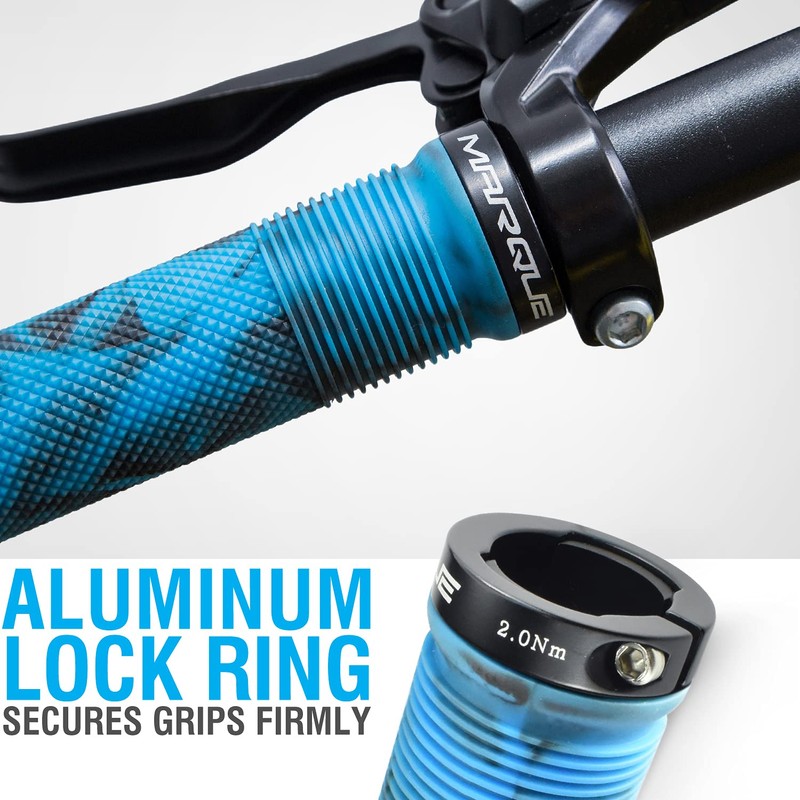 MARQUE Race Mountain Bike Handlebar Grips – Single Lock-On Ring