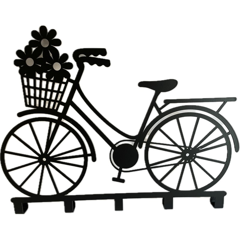 khevga Bicycle Design Hallway Coat Rack with 5 Hooks Wall