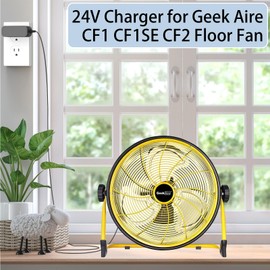 Replacement for Geek Aire Rechargeable Fan Charger Compatible with Geek Aire CF1 CF1SE CF2 CF1-SE CF-1 CF-2 Portable Outdoor High Velocity Camping Fan 12'' 16'' 18'' Power Cord Adapter