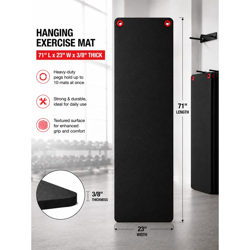Hanging Exercise Mats for Gyms, Closed-Cell Foam Yoga & Fitness