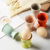 GSHLLO 2 Pcs White Ceramic Egg Serving Cups Egg Stand