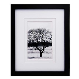 Egofine 8x10 Picture Frame - Made of Solid Wood for Table Top Display and Wall Mounting Photo Frame Black