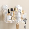 Luxear Shower Caddy, Suction Shower Caddy with Razor Hooks, Clear
