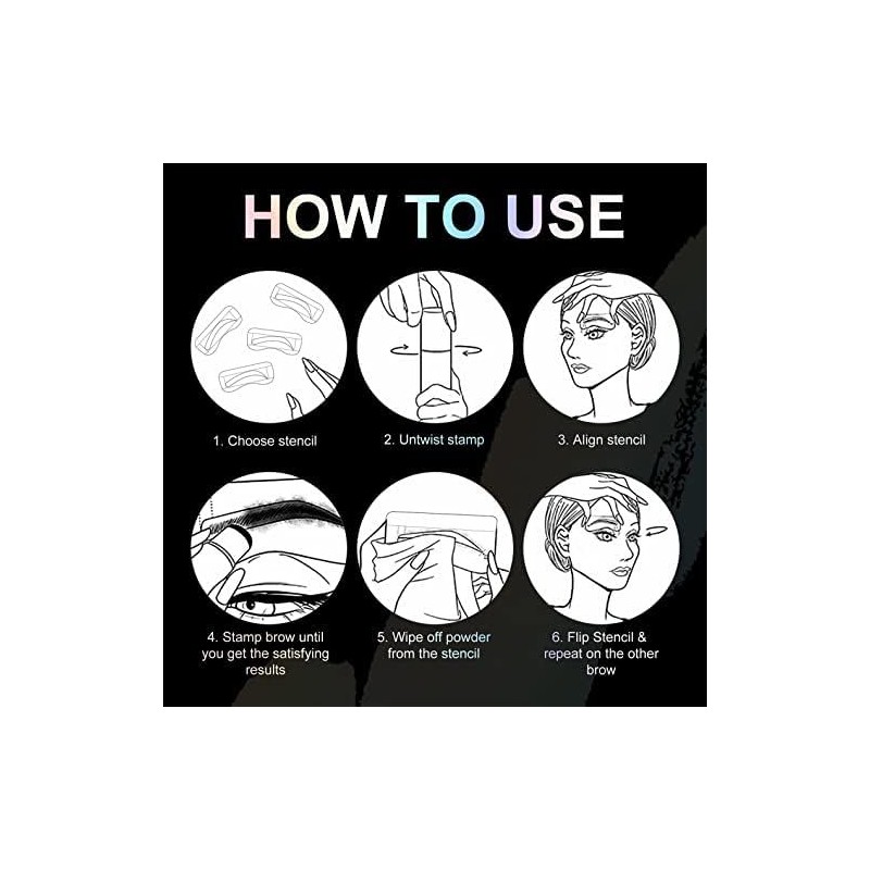 Eye Brow Stamp for Older Women Easy to Use Dark