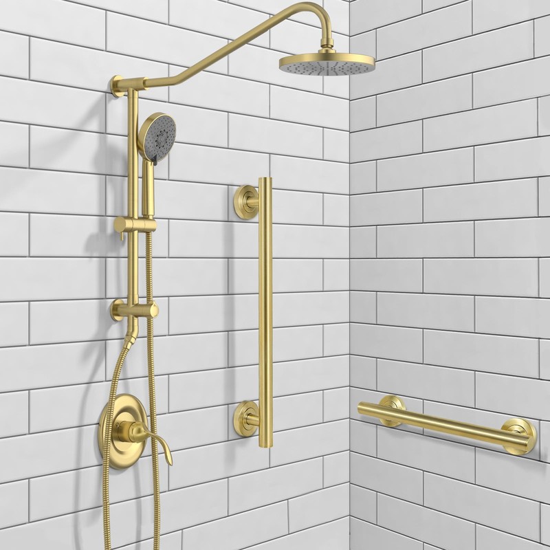 Lava Odoro Shower Grab Bar, Modern Stainless Steel Handicap Grab