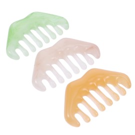 IWOWHERO 3 Pcs Resin Massage Combs Set 8 Tooth Head Massage Comb Scalp Scraping Tool for Gua Sha Relaxation and Stress Relief Suitable for Home Spa