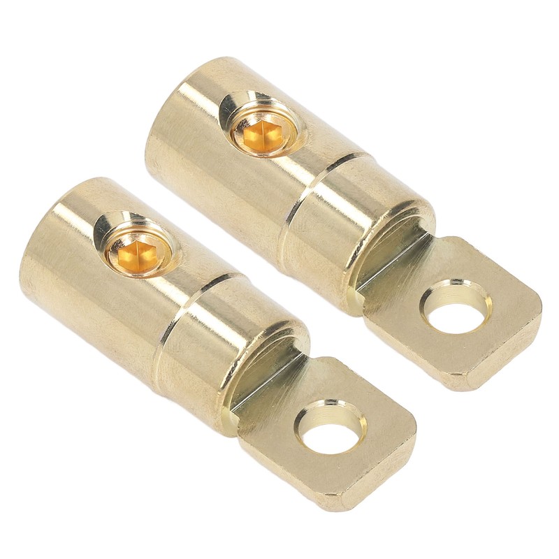 Pair Power Battery O Ring Terminals Brass Gold Plated High