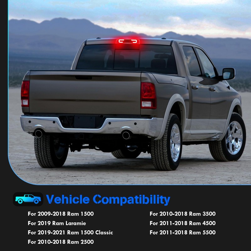 SHINEFIT LED 3rd Brake Light Replacement for Ram 1500 Classic