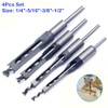4Pcs Wood Square Hole Mortise Chisel Bit Woodworking Drill Bit
