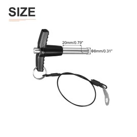 DTGN 8 mm x 20 mm (DxL) T-Handle Quick Release Pin - Good for Quick Connecting and Connecting Components - Ball Locking Pin Made of 304 Stainless Steel with Push Button - Black/Silver