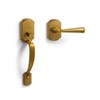 SORWDUERM 1 Pack Antique Brass Front Door Handle Reversible Lever