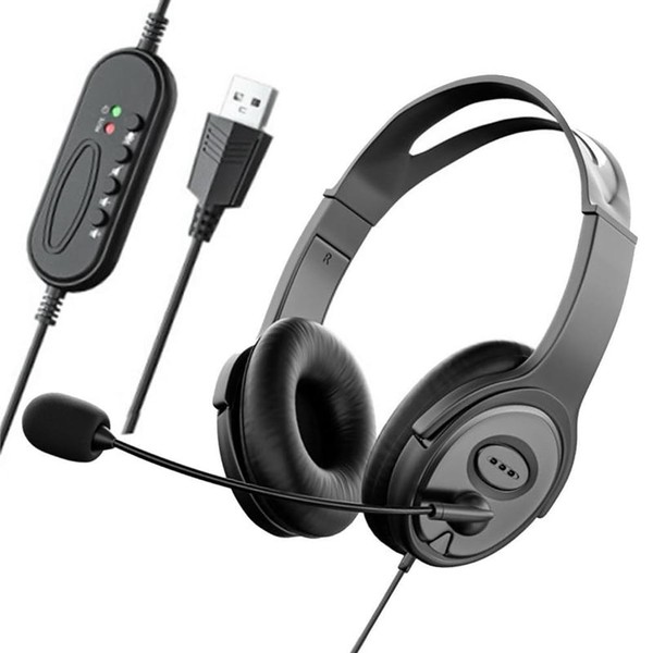 RETROGOO Call Center Headset Stereo Headphones with Noise Cancelling Microphone