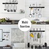 Black 5 Racks and 4 Hooks Mop and Broom Holder