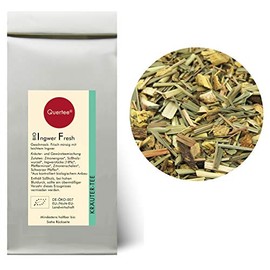 Quertee - Organic Tea "Ginger Fresh" - Ayuvital Organic Herbal Tea with Lemongrass and Ginger Pieces - Fresh Mint with Light Ginger Flavour (100 g)