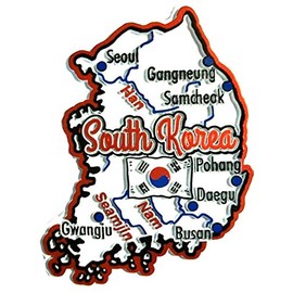 South Korea Map Fridge Magnet