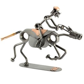 Steelman24 I Nuts and bolts sculpture HORSEBACK RIDER I Handmade ornaments I Made in Germany I I Metal figurine