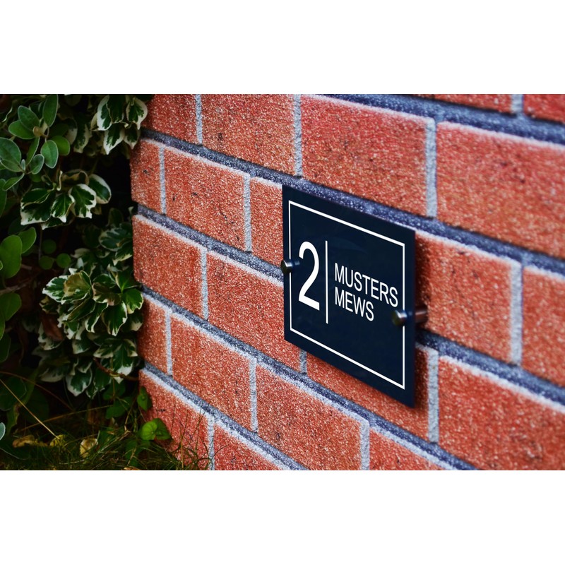 Badgemaster Modern Anthracite House Number Sign Plaque Stainless Steel Standoffs