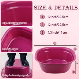 Haploon 12 Pcs Foot Spa Kit for Spa Party,12 x 12 x 4.3 Inch Foot Tub and 14 x 30 Inch Pink Bath Towels Spa Party Accessory Set for Spa Party and Sleepover Party Supplies（Pink）