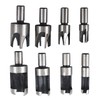 ALL-CARB 8Pcs Wood Plug Cutter Carbon Steel Straight and Taper