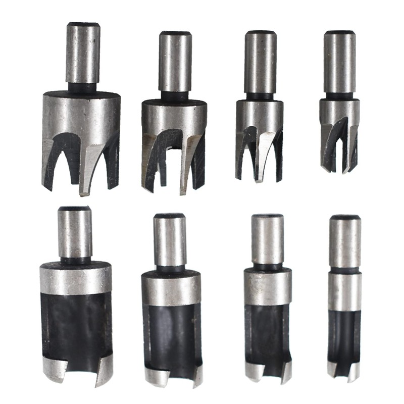 ALL-CARB 8Pcs Wood Plug Cutter Carbon Steel Straight and Taper