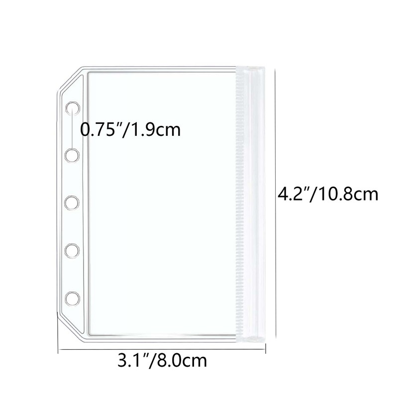 NatSumeBasics 12 A8 Budget Binder Pockets Zipper Clear Cash Stuffing