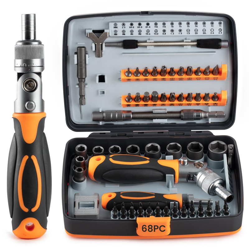 WAARG - Ratcheting Screwdriver Set -68 in 1 Socket Set