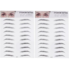 Cabilock 2 Piezas Pegatina para Cejas Falsas D, de Papel Negro para Hombres Vello Artificial Realista, Dura Varios Días, Uso Fácil para Cejas Escasas