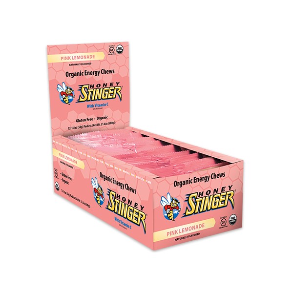 Honey Stinger Organic Energy Chews Pink Lemonade 12 x 50 g box