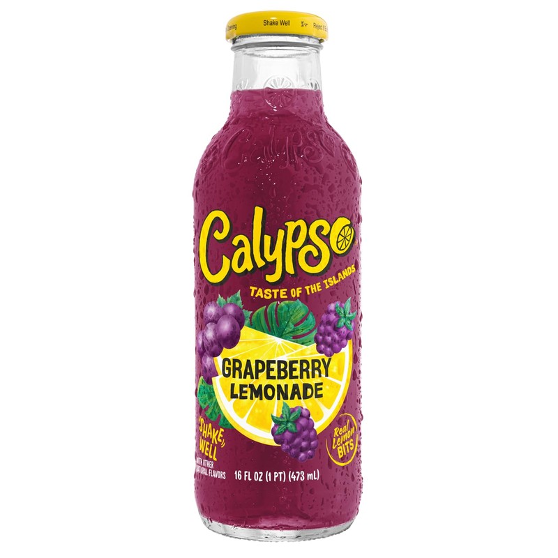 Calypso Lemonade, Grapeberry, Made with Real Fruit, 16 Fl Oz