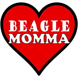 Magnet Beagle Momma Dog Pet Lover Heart Love Mom Funny Cute Car Magnetic Vinyl Bumper Sticker 5'' x 4''