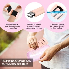 Ankle Weights for Women Men,Adjustable Wrist Arm Leg Weights Set for Home Gym Workout,Pilate,Yoga,Running,Walking, Pool Exercise,Barre,Weighted Bracelet,Set of 2 (1lb Each) (Flesh Pink)