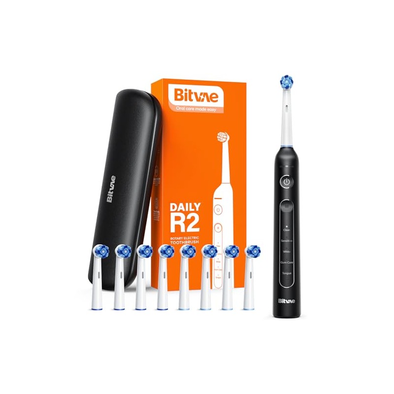 Bitvae Cepillo de dientes electrico giratorio para adultos y niños