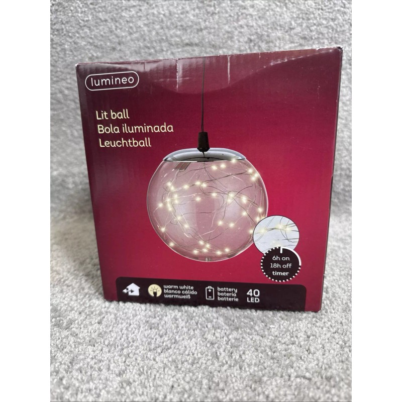 Lumineo Ball Light Decoration 40 Warm White AA Battery Operated