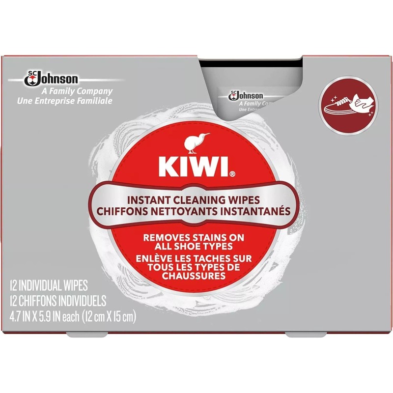 Kiwi Instant Cleaning Wipes Shoe Stain Remover Boot Portable Travel