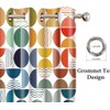Colorful Abstract Curtains Geometric Circle, Mid Century Modern, 42x84in