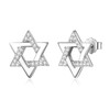 Vito 925 Sterling Silver Black Star of David Earrings for