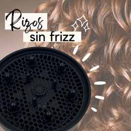 Calmind Difusor Plegable de Secadora - Difusor Universal para Secadores de Pelo y Rizadores, para Rizos Perfectos, High temperature Anti-Frizz Styling Accesories 40-45 mm Color Negro