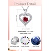 EUDORA Heart Women Necklace 925 Sterling Silver July Birthstone Pendant