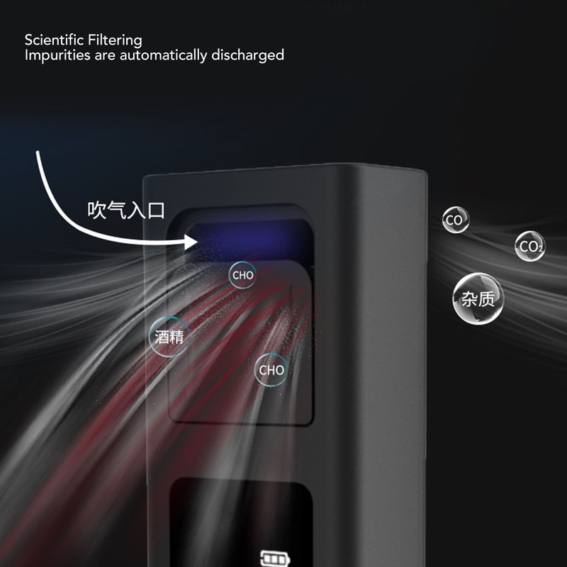Portable Drunk Tester High Accuracy LCD Display Breathalyzer Rechargeable Air