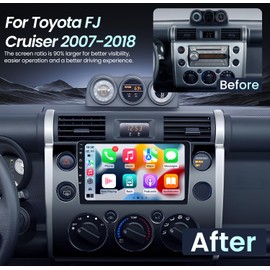 Car Radio Accessories for Toyota FJ Cruiser 2007-2018 - Head Unit Stereo Replacement Upgrade - Wireless Carplay Android Auto GPS FM Bluetooth AHD Camera 2GB+64GB
