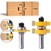 Tongue and Groove Router Bit Set 1/2 Shank,Newdeli 1-1/4" Stock